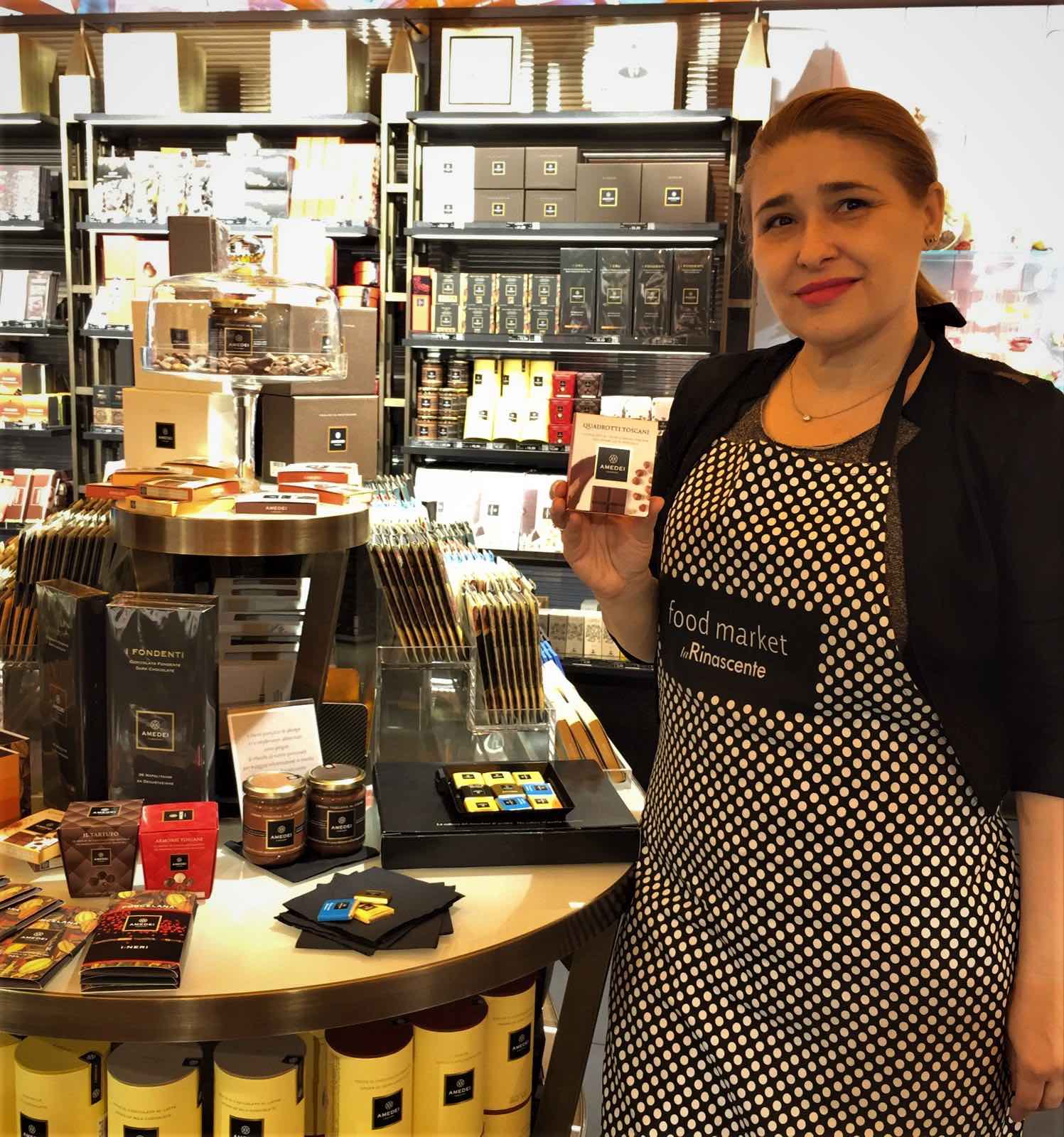 Hostess presso la Rinascente per i cioccolati Amedeo | food market | Brand Ambassador